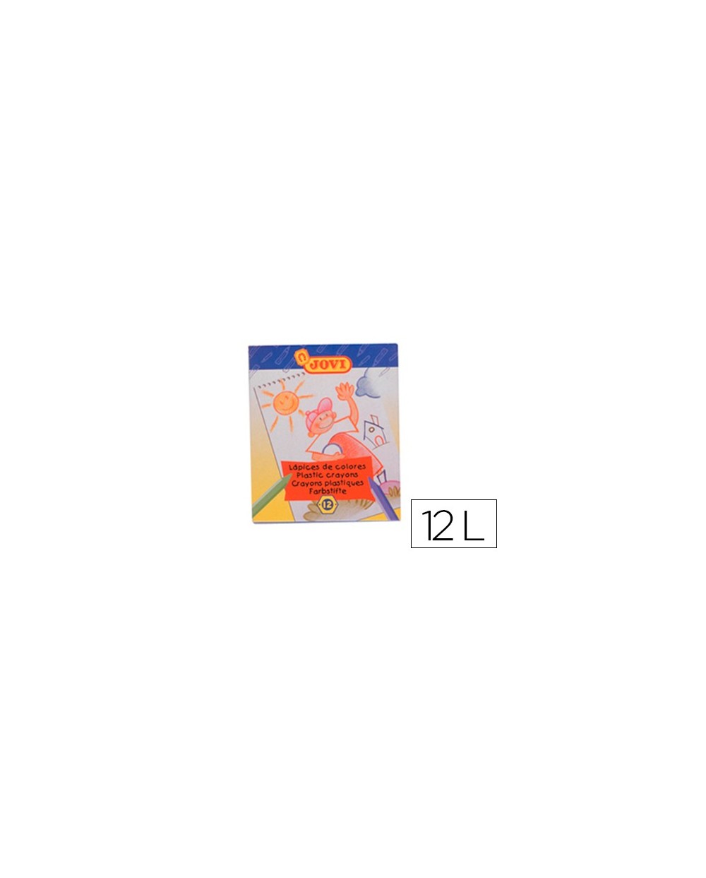 Lapices cera jovi hexagonal caja de 12 colores