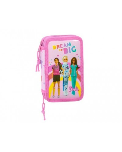 Plumier escolar safta barbie dreamer doble cremallera 28 piezas 125x40x195 mm