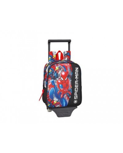 Cartera escolar safta con carro spiderman super hero 220x280x100 mm