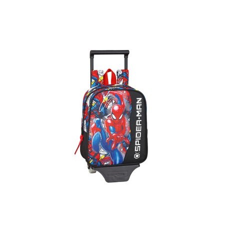 Cartera escolar safta con carro spiderman super hero 220x280x100 mm