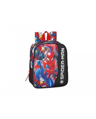 Cartera escolar safta spiderman super hero mochila guarderia adaptable a carro 220x270x100 mm