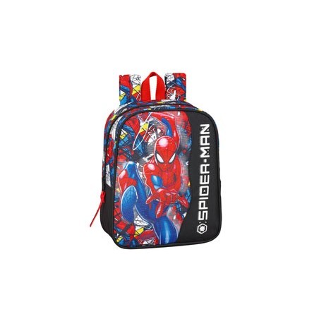 Cartera escolar safta spiderman super hero mochila guarderia adaptable a carro 220x270x100 mm