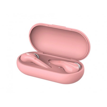 Auricular trust nika inalambrico bluetooth con estuche de carga color rosa