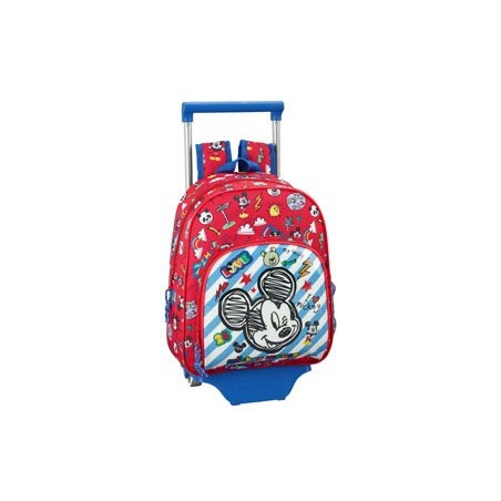 Cartera escolar safta con carro mickey mouse maker 280x340x100 mm