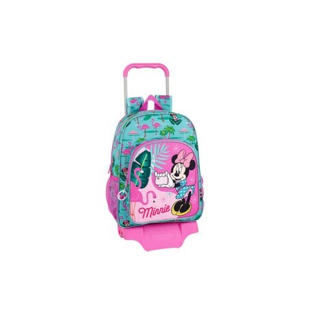 Cartera escolar con carro safta minnie mouse spring palms 330x420x150 mm