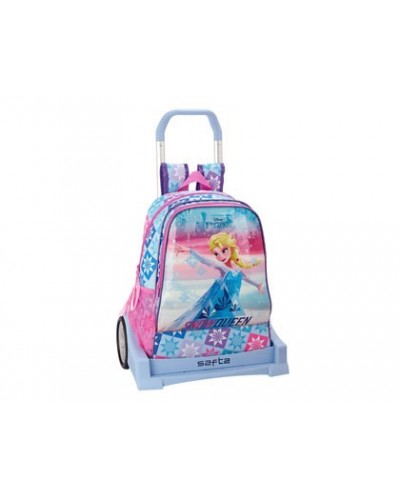 Cartera escolar safta con carro frozen ice magic 320x440x160 mm