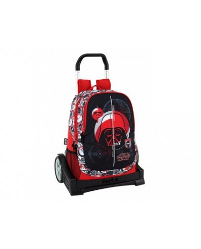 Cartera escolar safta con carro star wars galactic mission 330x150x430 mm