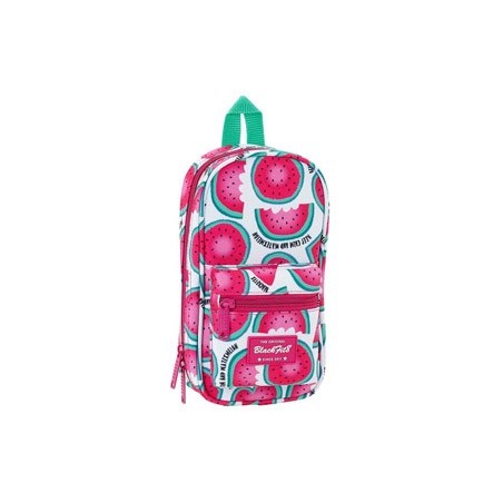 Plumier escolar safta blackfit8 watermelon mochila con 4 portatodos vacios 120x50x230 mm