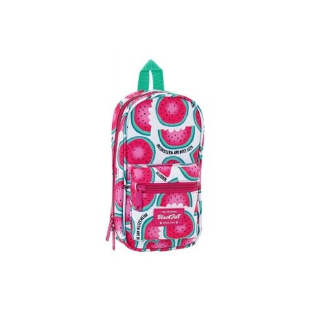 Plumier escolar safta blackfit8 watermelon mochila con 4 portatodos llenos 120x50x230 mm