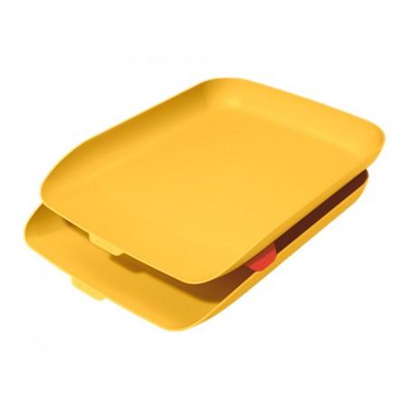 Bandeja sobremesa plastico leitz cosy set de 2 unidades amarillo