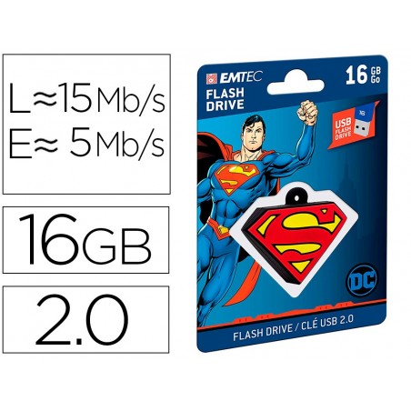 Memoria usb emtec flash 16 gb usb 20 collector superman