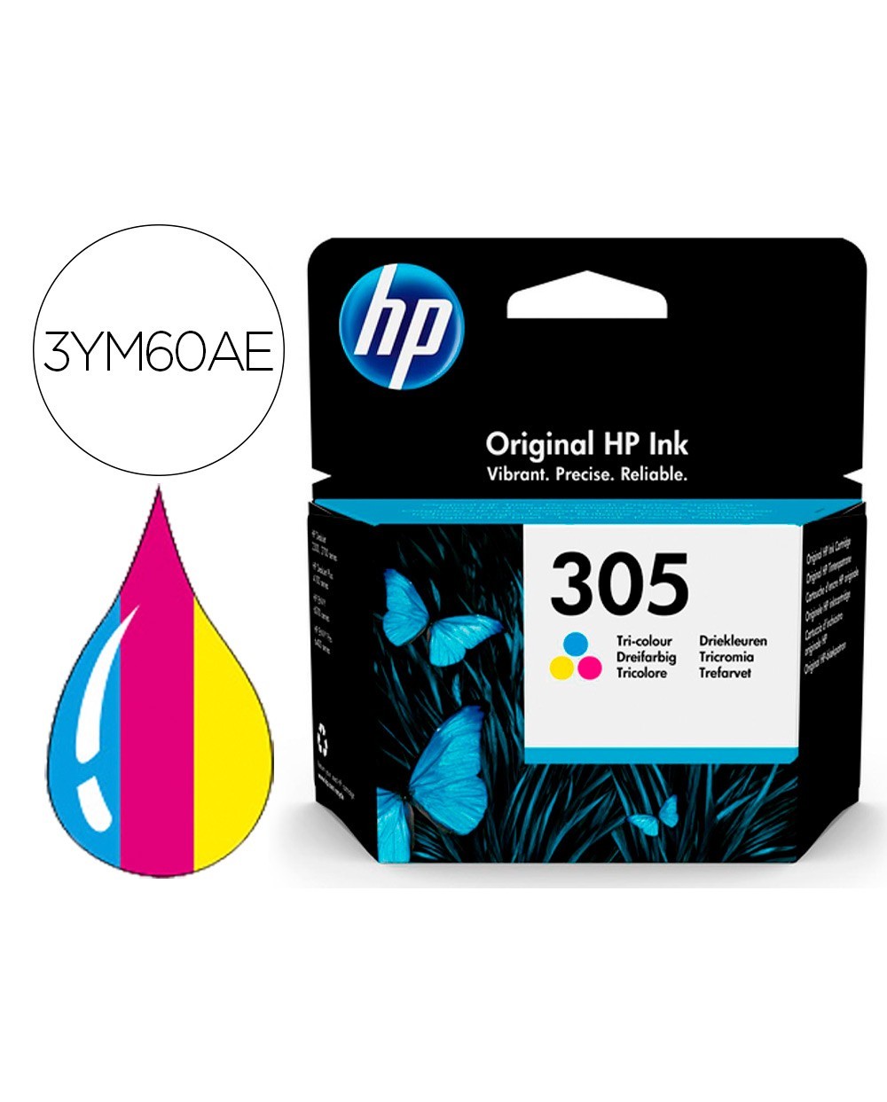 Ink jet hp 305 deskjet 1210 1212 1255 2732 2752 4155 4158 envy 6020 6052 6055 6420 tricolor 100