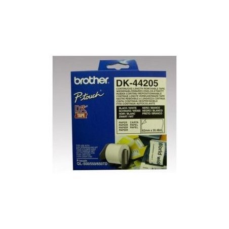 Consumibles brother cinta cont papel blanca remov 62mm