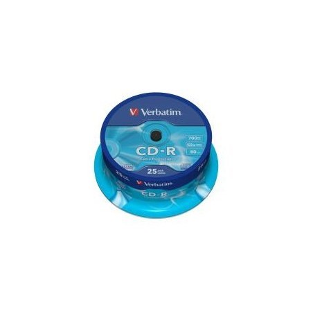 Cd r verbatim capacidad 700mb velocidad 52x pack 25 unidades