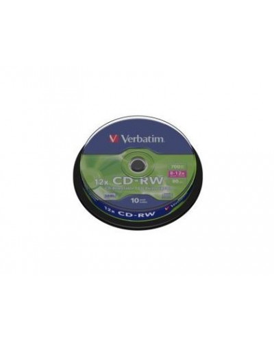 Cd rw verbatim capacidad 700mb velocidad 12x pack 10 unidades