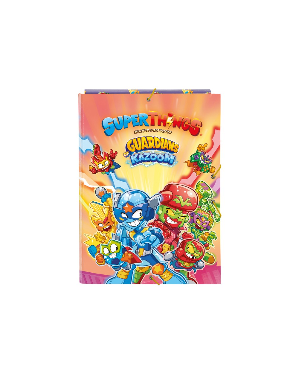 Carpeta carton folio gomas solapas superthings guardians of kazoom 260x25x335 mm