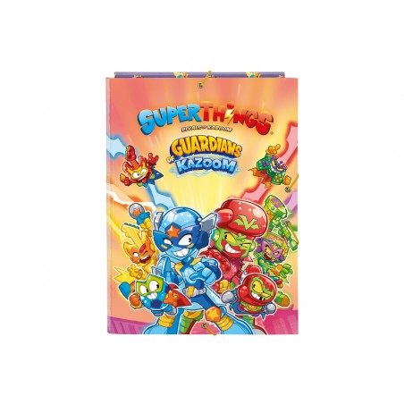 Carpeta carton folio gomas solapas superthings guardians of kazoom 260x25x335 mm