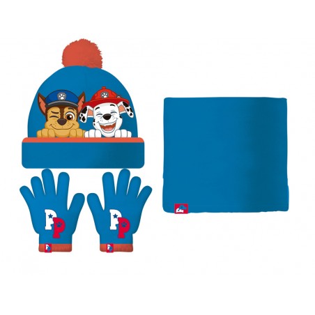 Set gorro guantes y buff bebe safta navidad paw patrol