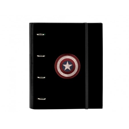 Carpeta con recambio safta din a4 tapa forrada 100 h 60 gr cuadro 5 mm capitan america teen 270x35x320 mm