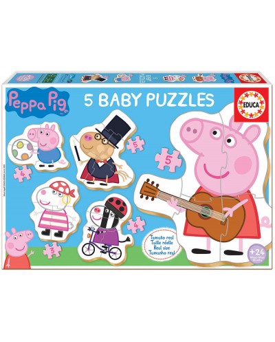 Puzle safta peppa pig baby 3 a 5 piezas 5 unidades