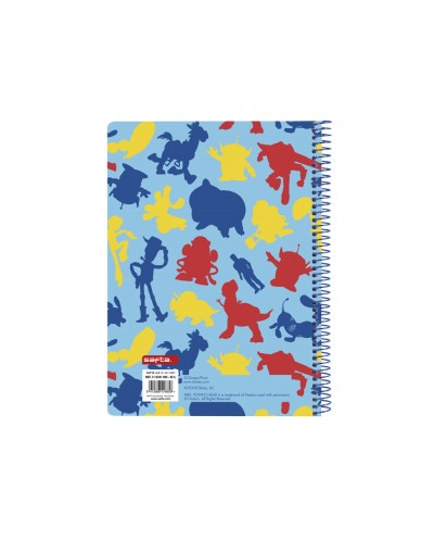 Cuaderno espiral safta cuarto 80 h 60 gr cuadro 4 mm tapa extradura toy story ready to play