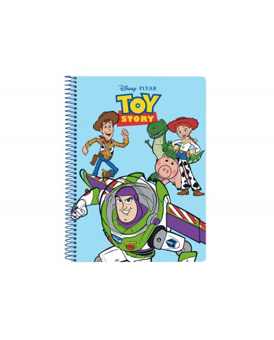 Cuaderno espiral safta cuarto 80 h 60 gr cuadro 4 mm tapa extradura toy story ready to play