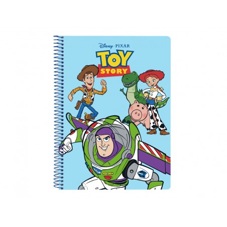 Cuaderno espiral safta cuarto 80 h 60 gr cuadro 4 mm tapa extradura toy story ready to play