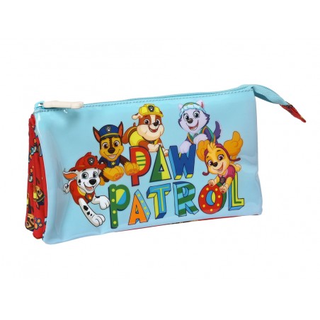 Bolso escolar portatodo safta triple cremallera paw patrol funday 120x220x30 mm