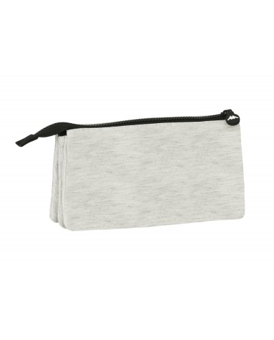 Bolso escolar portatodo safta triple cremallera kappa grey knit 120x220x30 mm