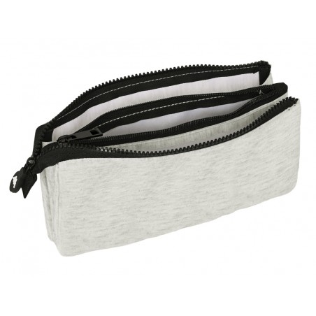 Bolso escolar portatodo safta triple cremallera kappa grey knit 120x220x30 mm