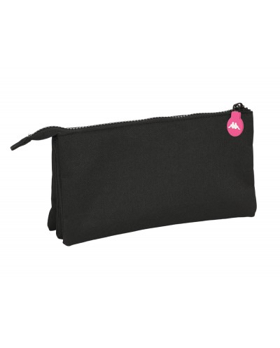 Bolso escolar portatodo safta triple cremallera kappa black and pink 120x220x30 mm