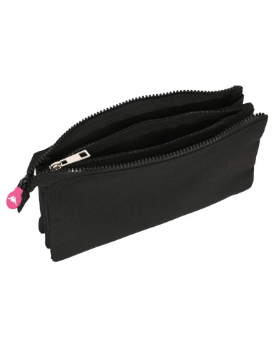 Bolso escolar portatodo safta triple cremallera kappa black and pink 120x220x30 mm