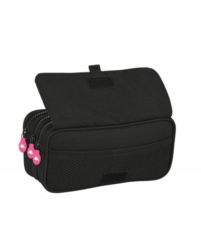 Bolso escolar portatodo safta triple cremallera kappa black and pink 100x215x80 mm