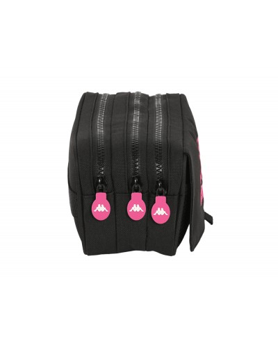 Bolso escolar portatodo safta triple cremallera kappa black and pink 100x215x80 mm