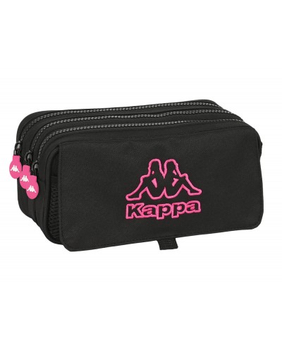 Bolso escolar portatodo safta triple cremallera kappa black and pink 100x215x80 mm