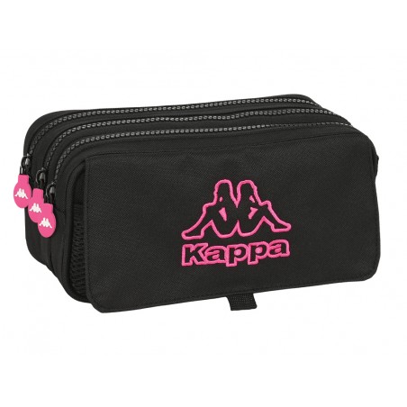 Bolso escolar portatodo safta triple cremallera kappa black and pink 100x215x80 mm