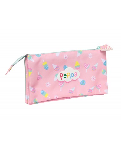 Bolso escolar portatodo safta triple peppa pig ice cream 30x220x120 mm