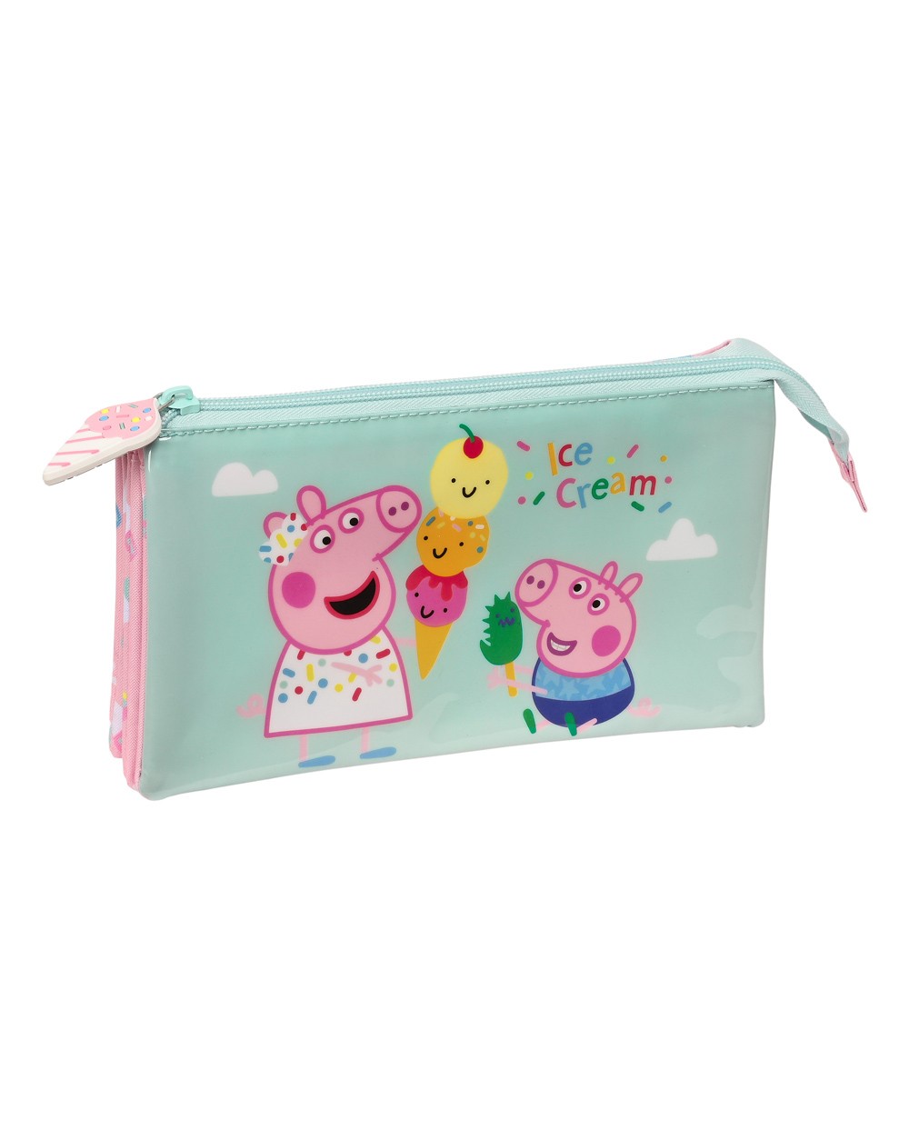 Bolso escolar portatodo safta triple peppa pig ice cream 30x220x120 mm