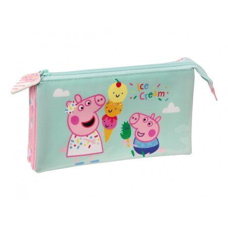 Bolso escolar portatodo safta triple peppa pig ice cream 30x220x120 mm