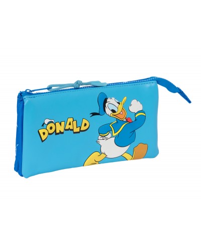 Bolso escolar portatodo safta triple donald duck 30x220x120 mm