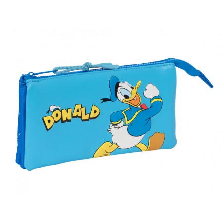 Bolso escolar portatodo safta triple donald duck 30x220x120 mm