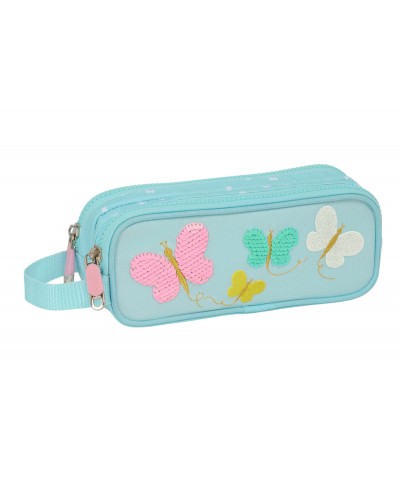 Bolso escolar portatodo safta doble reciclado moos butterflies 60x210x80 mm