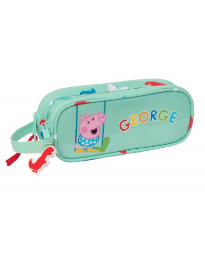 Bolso escolar portatodo safta doble peppa pig george 60x210x80 mm