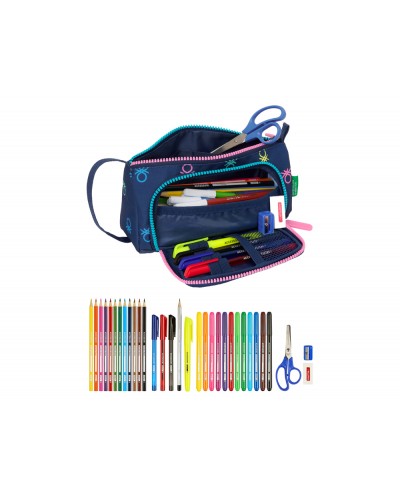 Bolso escolar portatodo safta con bolsillo desplegable benetton cool 85x200x110 mm