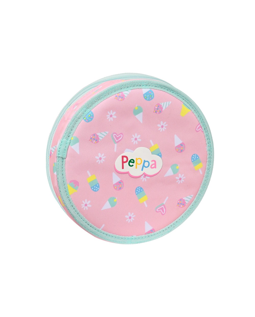 Plumier escolar safta redondo 18 piezas peppa pig ice cream 210x35 mm