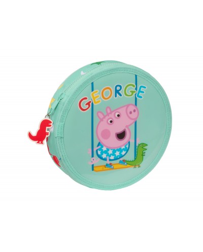 Plumier escolar safta redondo 18 piezas peppa pig george 210x35 mm