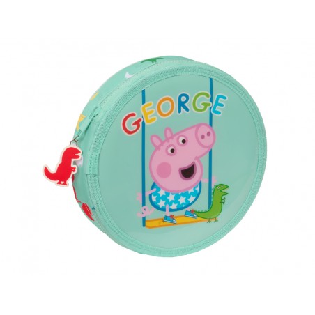 Plumier escolar safta redondo 18 piezas peppa pig george 210x35 mm