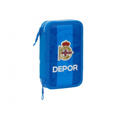 Plumier escolar safta doble cremallera 28 piezas deportivo de la coruna 40x125x195 mm