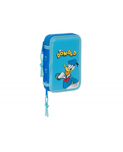 Plumier escolar safta doble cremallera 28 piezas donald duck 40x125x195 mm