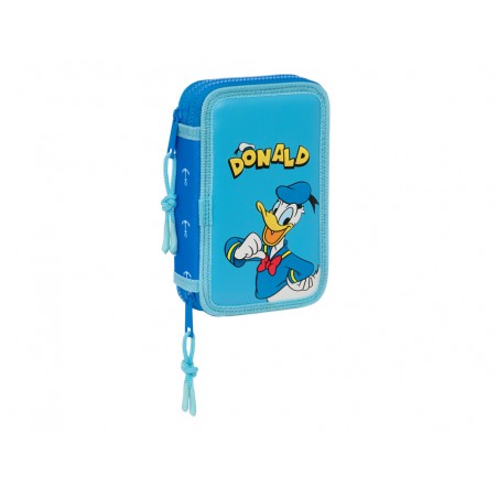 Plumier escolar safta doble cremallera 28 piezas donald duck 40x125x195 mm